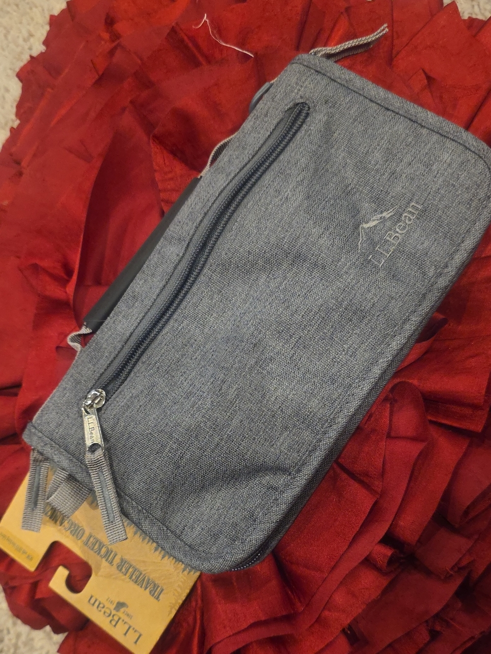 L.L. Bean Mens Gray Traveler Ticket Organizer NWT